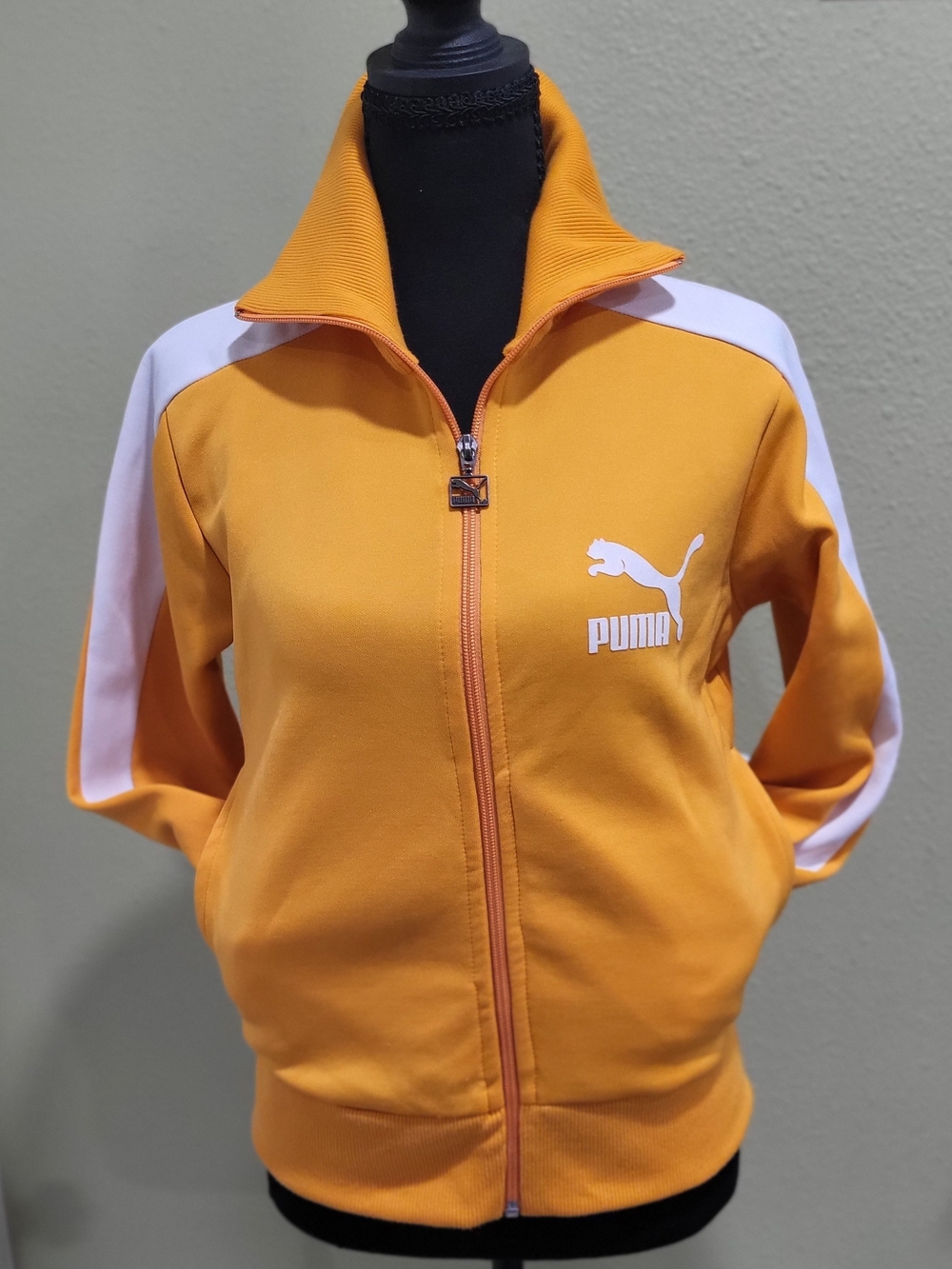 Puma Women's Mustard Zip-Up Track Jacket.  Size Small.